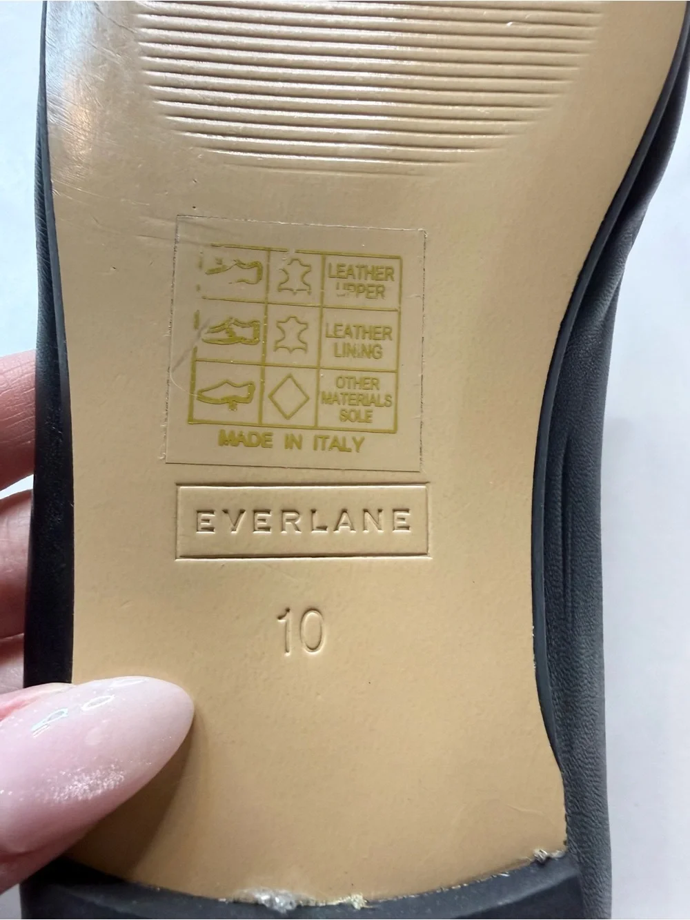 Everlane Day Glove Flat Black Leather Ballet Slip On Size 10 NWOB Chic - Picture 8 of 10
